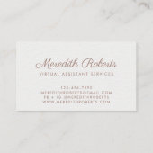 バラ金ゴールドブラシ仕上げメタルホワイトフレームモノグラム 名刺 (裏面)