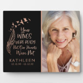 バラ金ゴールドブラシ仕上げメタル家族メモリアル写真 フォトプラーク (正面)