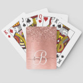 バラ金ゴールドブラシ仕上げ金属グリッターモノグラム名 トランプ (裏面)