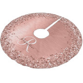 バラ金ゴールドブラシ仕上げ金属グリッターモノグラム名 ブラッシュドポリエステルツリースカート (アングル)