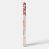 バラ金ゴールドブラシ仕上げ金属グリッターモノグラム名 Case-Mate iPhoneケース (裏面 / 右)