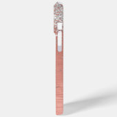 バラ金ゴールドブラシ仕上げ金属グリッターモノグラム名 Case-Mate iPhoneケース (裏面 / 左)