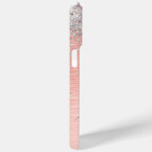 バラ金ゴールドブラシ仕上げ金属グリッターモノグラム名 Case-Mate iPhoneケース (裏面 / 右)