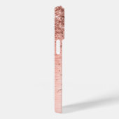 バラ金ゴールドブラシ仕上げ金属グリッターモノグラム名 Case-Mate iPhoneケース (裏面 / 右)