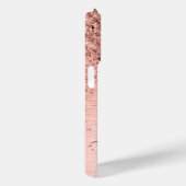 バラ金ゴールドブラシ仕上げ金属グリッターモノグラム名 Case-Mate iPhoneケース (裏面 / 右)