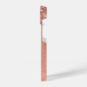 バラ金ゴールドブラシ仕上げ金属グリッターモノグラム名 iPhoneケース (左側面)