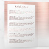 バラ金ゴールドブラシ仕上げ金属モノグラムスクリプトカタログ 三つ折りカード (内部最初)