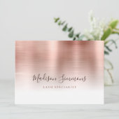 バラ金ゴールドブラシ仕上げ金属モノグラムスタイリッシュスクリプトブー 招待状 (スタンド正面)