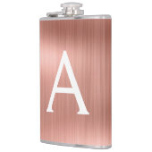 バラ金ゴールドブラシ仕上げ金属モノグラム名とイニシャル フラスク (左)