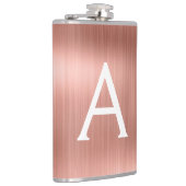 バラ金ゴールドブラシ仕上げ金属モノグラム名とイニシャル フラスク (右)