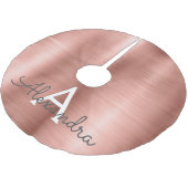 バラ金ゴールドブラシ仕上げ金属モノグラム名とイニシャル ブラッシュドポリエステルツリースカート (アングル)