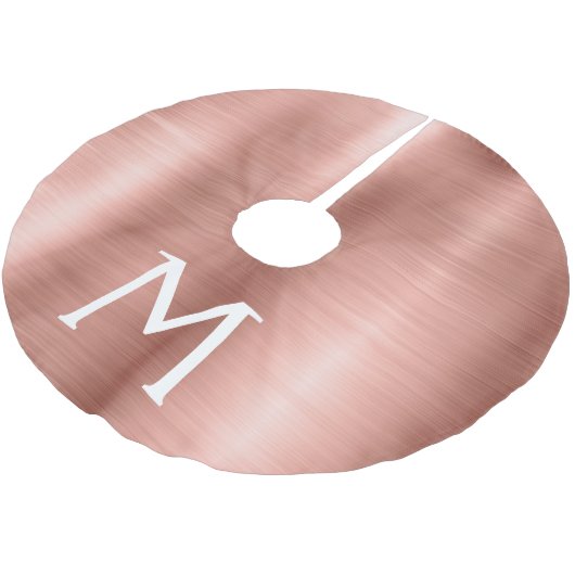 バラ金ゴールドブラシ仕上げ金属モノグラム名とイニシャル ブラッシュドポリエステルツリースカート (アングル)