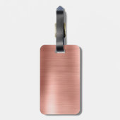 バラ金ゴールドブラシ仕上げ金属モノグラム名とイニシャル ラゲッジタグ (裏面縦)