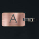 バラ金ゴールドブラシ仕上げ金属モノグラム名とイニシャル ラゲッジタグ<br><div class="desc">バラ金ゴールド}赤面ピンクブラシ仕上げ金属箔モノグラム名とイニシャルラゲッジタグ。このバッグラベルは、新学期、作業、または旅行に最適である。</div>