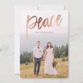 バラ金ゴールドブラシ付きオーバーレイホリディフォトカード シーズンカード (正面)