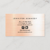 バラ金ゴールドブラシ付き金属エレガント赤面モノグラム 名刺 (裏面)