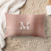 バラ金ゴールドブラシ付き金属モノグラパーソナライズされたム ランバークッション (ブランケット)