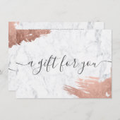 バラ金ゴールドブラシ大理石エレガントギフト証明書 (正面/裏面)