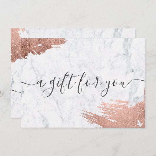 バラ金ゴールドブラシ大理石エレガントギフト証明書 (正面/裏面)