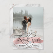 バラ金ゴールドブラシ結婚ストローク |写真 招待状 (正面/裏面)