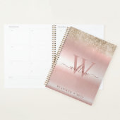 バラ金ゴールドブラシ金属金ゴールドグリッター プランナー手帳 (ディスプレー)