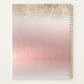 バラ金ゴールドブラシ金属金ゴールドグリッター プランナー手帳 (裏面)