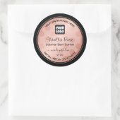 バラ金ゴールドブラックとロゴ製品のパッケージラベル ラウンドシール (バッグ)