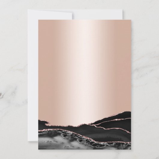 バラ金ゴールドブラックアガテマーブル21歳の誕生日 招待状 (裏面)