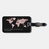 バラ金ゴールドブラックウォーターカラーワールドマップ名前をカスタムする ラゲッジタグ (裏面横)