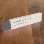 バラ金ゴールドブラックガーリーエレガントシモダンック デスクネームプレート (側面)