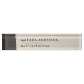 バラ金ゴールドブラックガーリーエレガントシモダンック デスクネームプレート (正面)