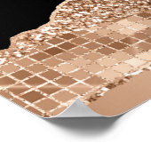 バラ金ゴールドブラックグラムティアーズ誕生日ウェルカム ポスター (角)