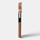 バラ金ゴールドブラックグリッターきらきら光るモノグラム名 Case-Mate iPhoneケース (裏面 / 右)