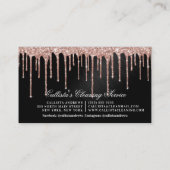 バラ金ゴールドブラックグリッタードライバクリーニングサービス 名刺 (裏面)