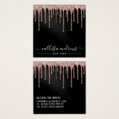 バラ金ゴールドブラックグリッタードリップスイヤリングディスプレイカード (正面&裏面)