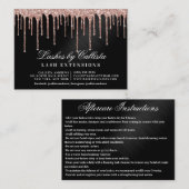 バラ金ゴールドブラックグリッタードリップスブラッシュアフターケア 名刺 (正面/裏面)