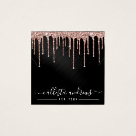 バラ金ゴールドブラックグリッタードリップネックレスディスプレイカード