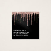 バラ金ゴールドブラックグリッタードリップネックレスディスプレイカード (裏面)