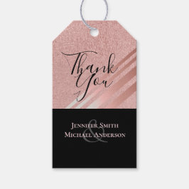 バラ金ゴールドブラックグリッターフォイルルック結婚ズ ギフトタグ