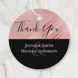 バラ金ゴールドブラックグリッターフォイルルック結婚ズ フェイバータグ