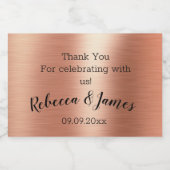 バラ金ゴールドブラックサンキューユー結婚式の引き出物 リキュールボトルラベル (シングルラベル)