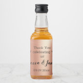 バラ金ゴールドブラックサンキューユー結婚式の引き出物 リキュールボトルラベル (正面)