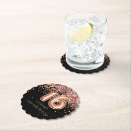 バラ金ゴールドブラックスウィート16thバースデーパーティー ペーパーコースター