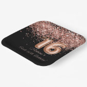 バラ金ゴールドブラックスウィート16thバースデーパーティー ペーパープレート (傾斜あり)