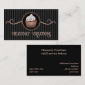 バラ金ゴールドブラックスティープカップケーキベーカリー 名刺 (正面/裏面)