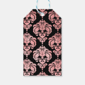バラ金ゴールドブラックダマスヴィンテージウェディングイベントのお気に入り ギフトタグ (裏面)