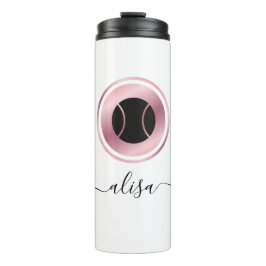 バラ金ゴールドブラックテニスボールエレガント選手コーチ タンブラー