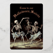 バラ金ゴールドブラックデス踊りスケルトンハロウィン 箔シーズンカード (正面)