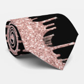 バラ金ゴールドブラックネックタイ ネクタイ (ロール)