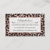 バラ金ゴールドブラックヒョウアニマルプリント 名刺 (裏面)